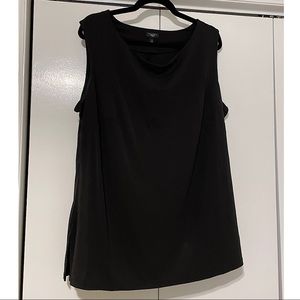 Plus Talbots Drape Neck Sleeveless Top, 1X | Basics, minimalist | Black